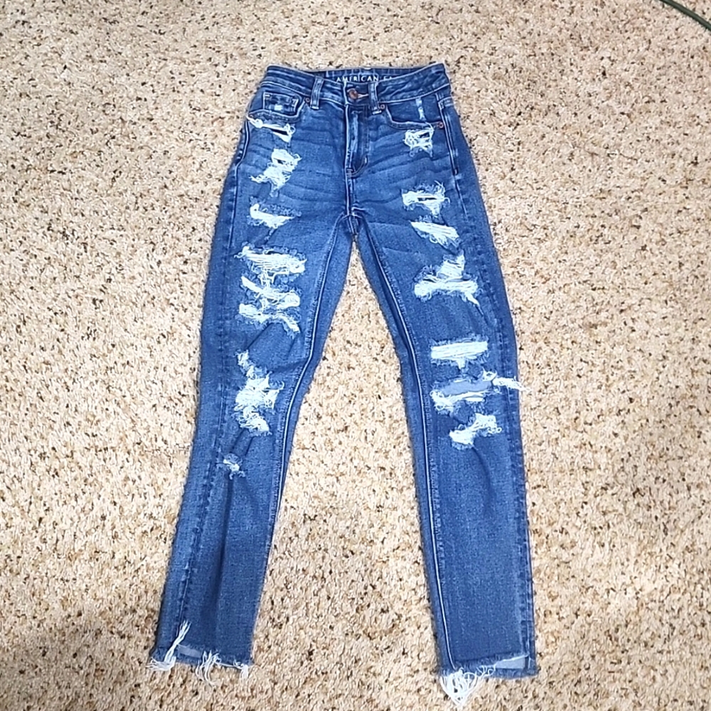 American Eagle Distroyed Stretch Jeans Size 000